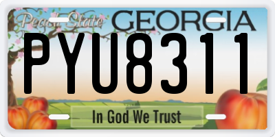 GA license plate PYU8311
