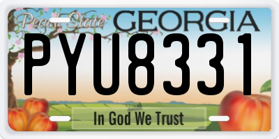 GA license plate PYU8331