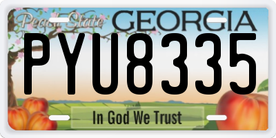 GA license plate PYU8335
