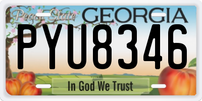 GA license plate PYU8346