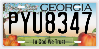 GA license plate PYU8347