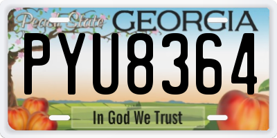 GA license plate PYU8364