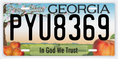 GA license plate PYU8369