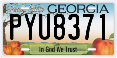 GA license plate PYU8371