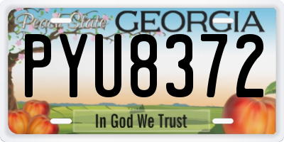 GA license plate PYU8372