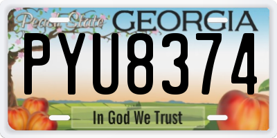 GA license plate PYU8374
