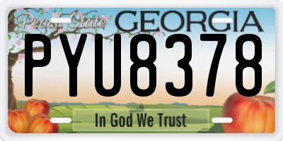 GA license plate PYU8378