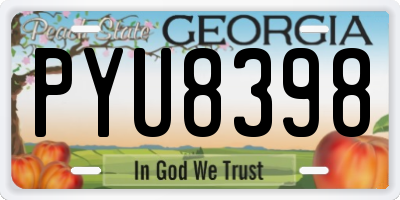 GA license plate PYU8398