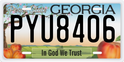 GA license plate PYU8406