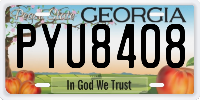 GA license plate PYU8408