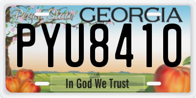 GA license plate PYU8410