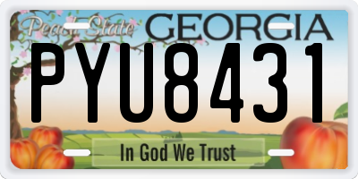 GA license plate PYU8431