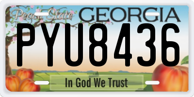 GA license plate PYU8436