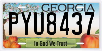GA license plate PYU8437