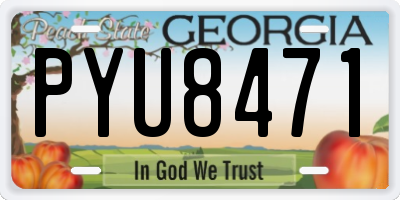 GA license plate PYU8471