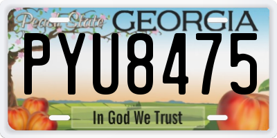GA license plate PYU8475