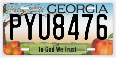 GA license plate PYU8476
