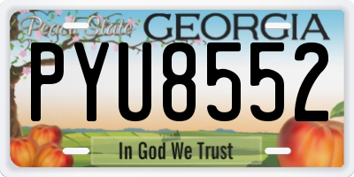 GA license plate PYU8552