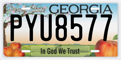 GA license plate PYU8577