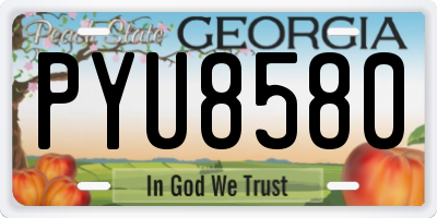 GA license plate PYU8580