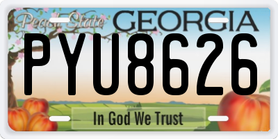 GA license plate PYU8626