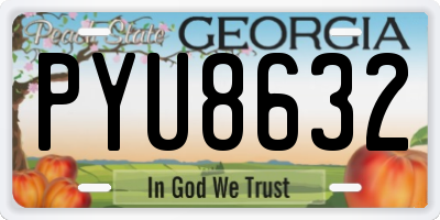 GA license plate PYU8632
