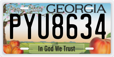 GA license plate PYU8634