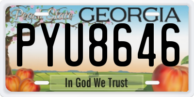 GA license plate PYU8646