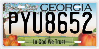 GA license plate PYU8652
