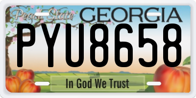 GA license plate PYU8658