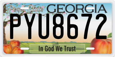 GA license plate PYU8672