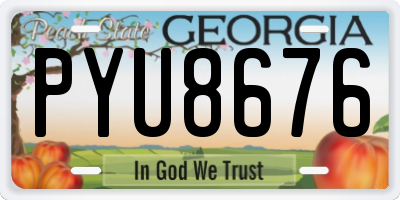 GA license plate PYU8676