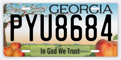 GA license plate PYU8684