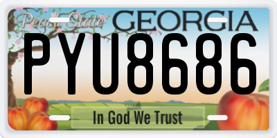 GA license plate PYU8686