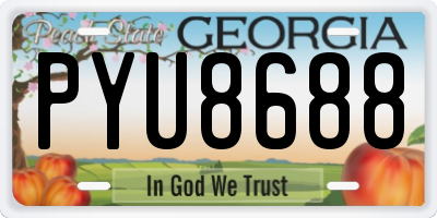 GA license plate PYU8688
