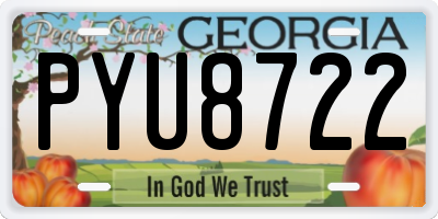 GA license plate PYU8722