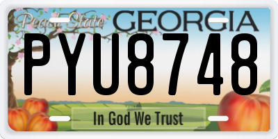 GA license plate PYU8748