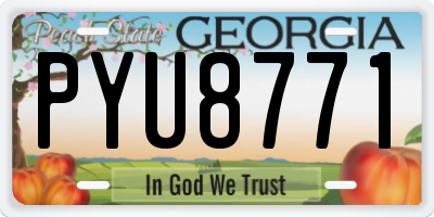 GA license plate PYU8771