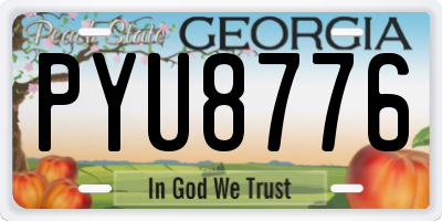 GA license plate PYU8776