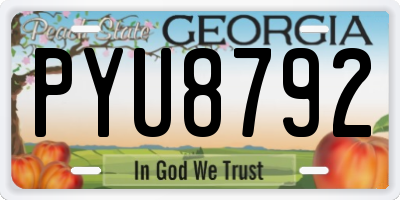 GA license plate PYU8792