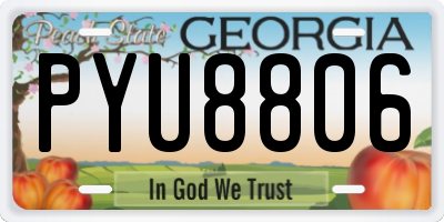 GA license plate PYU8806