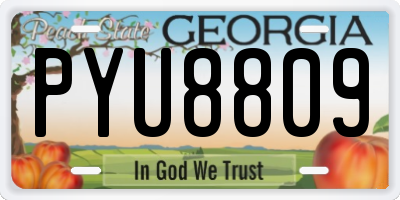 GA license plate PYU8809