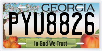 GA license plate PYU8826