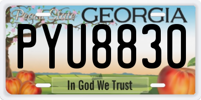 GA license plate PYU8830
