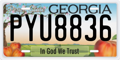 GA license plate PYU8836