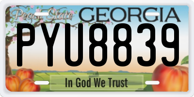GA license plate PYU8839