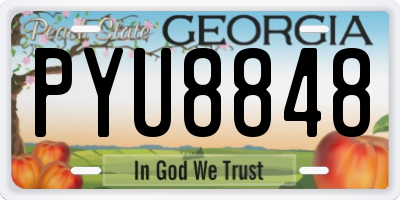 GA license plate PYU8848