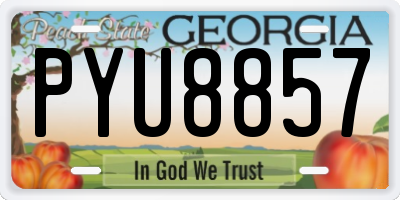 GA license plate PYU8857