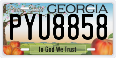 GA license plate PYU8858