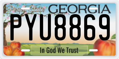 GA license plate PYU8869